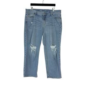 Old Navy Boyfriend Jeans Loose Relaxed Mid-Rise Medium Wash Women's Size 14 P